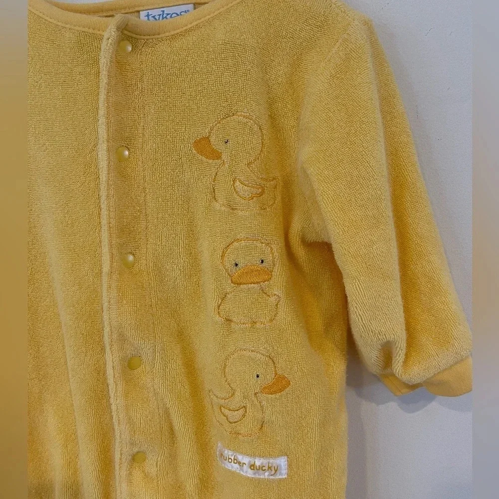 Vintage Carter's Tykes Rubber Ducky Romper Bib Set Size 3-6 months